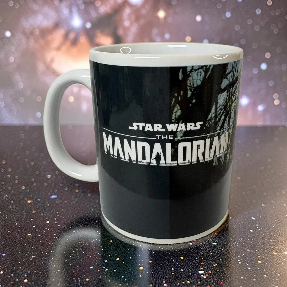 Star Wars Mandalorian Mug Ahsoka Tano Grogu Baby Yoda Forest Scene Disney